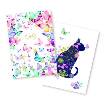 2 Notatniki DeCi DeLa - Kot i Motyle